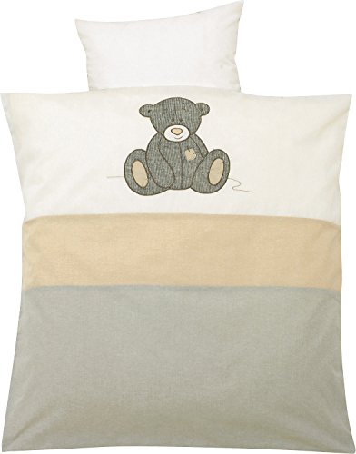 Alvi Bettwäsche (Strick Teddy grau, 40x60 cm / 100x135 cm)