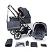 Pixini Passeggino Trio Lania, 3 in 1 Carrozzina Ovetto Pieghevole, Accessori, Bambini (nero urbano)