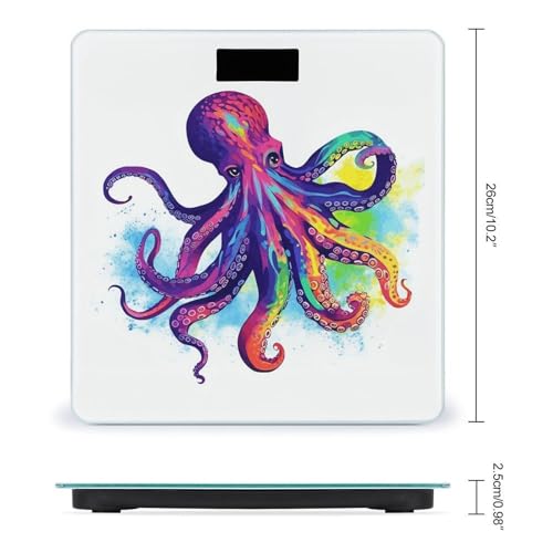Báscula Digital Colorful Octopus con plataforma de vidrio templado miniatura 2