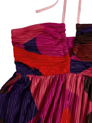 Image of SOLY HUX Women's Tie Dye Cami Dress Halter Backless Sleeveless A Line Short Summer Dresses Sundress