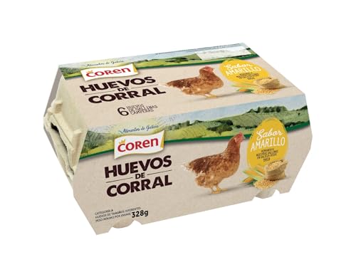 Coren Huevos de Gallinas Camperas, Tamaño M/L, 6 Unidades