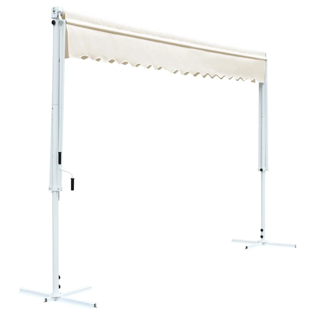 Festnight Store Double Pente 5 x 3 m Store Banne Autoportant Double Pente à Manivelle pour Terrasse et Jardin Auvent autoportant,Anti-UV-Crème-5 x 3 m