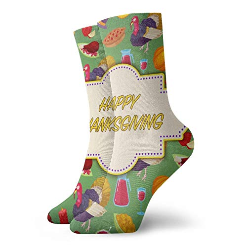 Thanksgiving Day Socks Unisex Adult Casual Crew Socks Art Printing Crew Socks Sporty,Short Socks