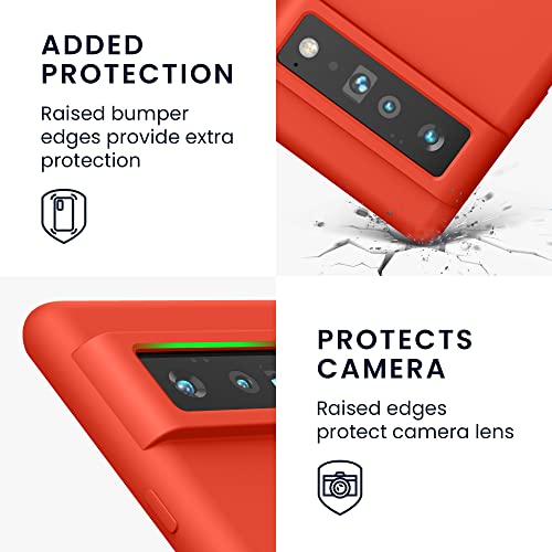 kwmobile Case for Google Pixel 6 Pro Case - Soft Cover - Shockproof Silicone - Wireless Charging Tangerine Orange - Image 3