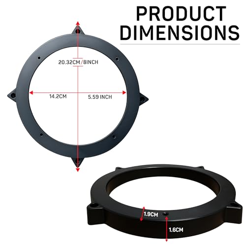 Image of 6 Inch Car Speaker Spacer Ring | Universal 6 inch Woofer Mounting Bracket | Durable ABS Plastic Speaker Adapter for Car Audio | Easy Installation Mounting Ring | Set of 2