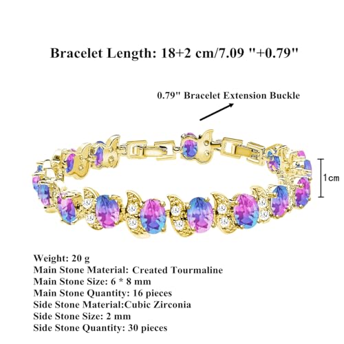 Image of LMXXVJ Fashion Tennis Bracelet Created Emerald White Gold Plated Charm Bracelet Gifts Jewelry for Women