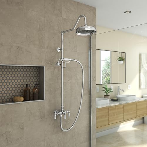 Image of Abbey 10 x 34 1 /2 Shower Faucet Set with Handshower, Chrome