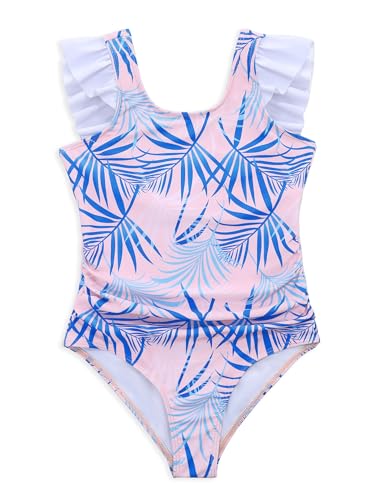 GERU Girls' One Piece Swimsuit Cute Bathing Suit with UPF 50+ Sun Protection Summer Beach Pool Swimwear for Ages 3-12