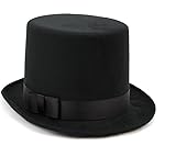 Farbe: Schwarz shoperama Schwarzer Herren Zylinder mit Satinband in Einheitsgröße 57-61 Steampunk Gentleman