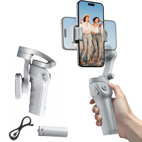 Monovon Gimbal-Suivi Automatique du Visage et contrôle gestuel Intelligent – Idéal pour Vlogs, Photos et Voyages