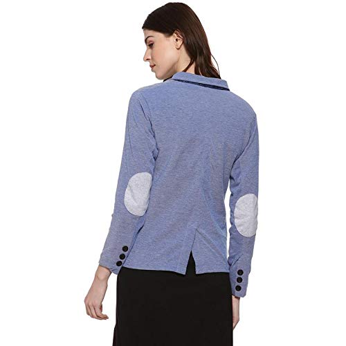 Image of PINACOLADA Solid Single Breasted Casual Women Full Sleeve Blazer (Light Blue)(AZW119BZR BLAZEPTH W PLN DBU AZ L)