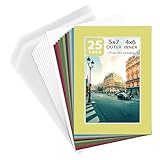 Golden State Art, Pack of 25 Mix Pre-Cut 5x7 Picture Mat for 4x6 Photo with White Core Bevel Cut Mattes Sets. Includes 25 High Premier Acid Free Bevel Cut Matts & 25 Backing Board & 25 Clear Bags