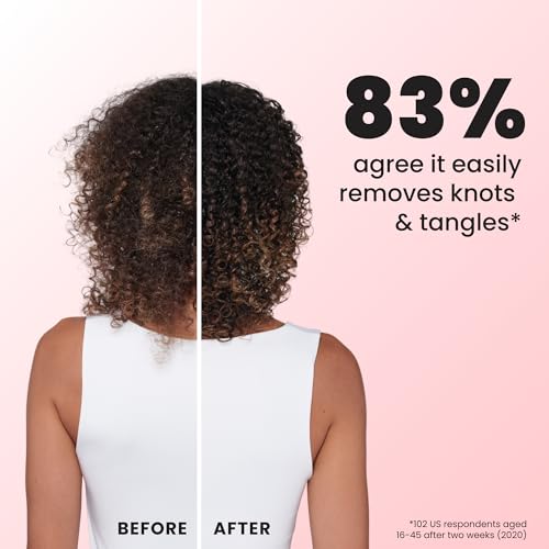 Image of Tangle Teezer Ultimate Detangler Curly Hair Brush, 3C to 4C, Coral Pink | Patented two-tier, firm-flex teeth detangle, reduce breakage & frizz on wet or dry hair; hairbrush for curly to coily hair
