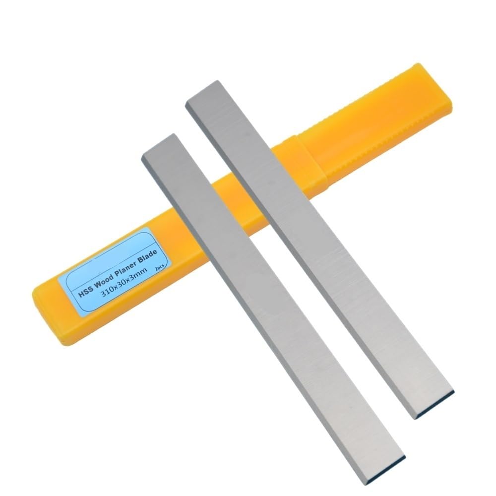 JWOO Cuchilla cepilladora de Madera HSS, Juego de cepilladora de Espesor reafilable de 310x30x3mm, Accesorios de Herramientas eléctricas for carpintería, 2 uds.