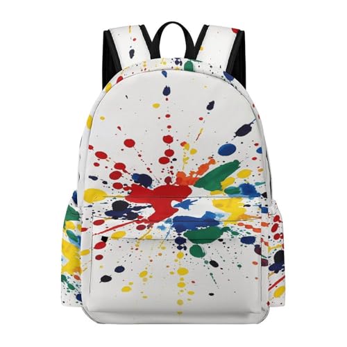 Backpack for Travel, Paint Drops Splattered Print Modern Backpack Shoulder Bag