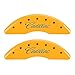 MGP Caliper Covers 35024SCADYL Caliper Cover, Set of 4 (Yellow Engraved Front and Rear: Cursive/Cadillac Powder Coat Finish Black Characters)