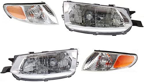 Garage-Pro Headlights Assembly Pair For Toyota Solara SE SLE 1999-2001, Halogen With Bulb(s) W/Corner Light, Replaces# 8111006050 8115006050 8162006040 8161006040