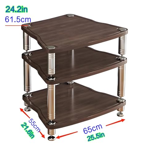 Consola para centro multimedia de madera de nogal oscuro y torre StTower 3