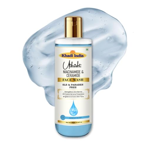 Image of Khadi Niacinamide & Ceramide Face Wash 200ml | Deep Cleansing for Glowing Skin | Oil Control, Acne Care & Pore Minimizer | SLS & Paraben Free | All Skin Types | Face Wash for Men & Women