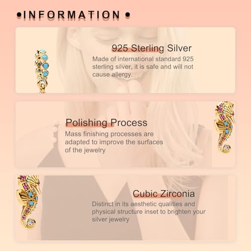 Image of S925 Sterling Silver Gold Plated Romantic Charms, Gifts for Mom Girlfriend Family on Valentine's Day Birthday Christmas Anniversary, Bracelet Necklace Bead Charm