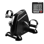 Holdfiturn Mini Pedal Exercise Bike, Pedal Exerciser, Under Desk Bike, Mini Stepper with LCD Screen Display, Adjustable Resistance Cycle Bike, Portable Home Gym Fitness Equipment for Arm or Leg