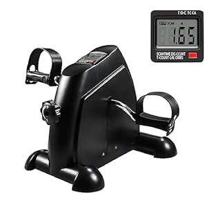 Holdfiturn Mini Pedal Exercise Bike, Pedal Exerciser, Under Desk Bike, Mini Stepper with LCD Screen Display, Adjustable Resistance Cycle Bike, Portable Home Gym Fitness Equipment for Arm or Leg