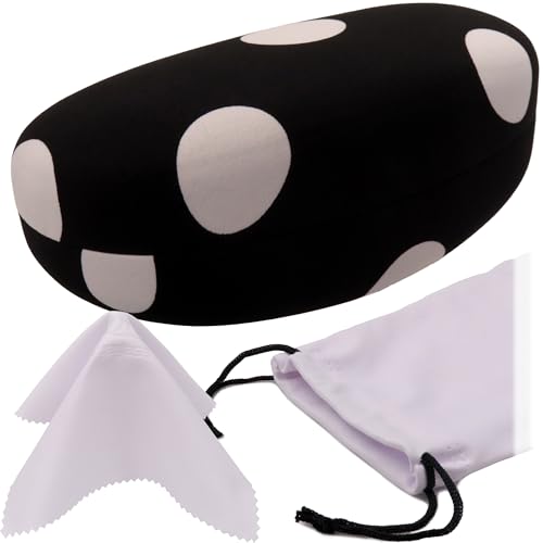MyEyeglassCase® Large Hard Sunglasses Case | fits Large curved Sunglasses, with microfiber bag and cleaning cloth