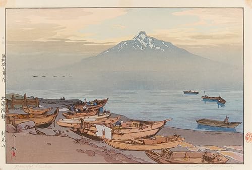 Toile moderne paysage japonais pour decoration salon zen avec l'affiche Mont Rishiri