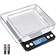 Diyife Feinwaage 500g/0,01g, Briefwaage, Taschenwaage, Hohe Präzision, LCD-Display mit Hintergrundbeleuchtung, Küchenwaage mit Tara-Funktion & PCS, mit 2 Tablett & Batterien - Schwarz