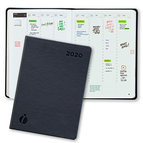 Hourly Planner 2020 – 24 Hour Planner – Weekly and Monthly Appointment Book 2020 – Hardcover, Japanese Design – Minimalist Annual Planner with Time Slots – 8.5x11