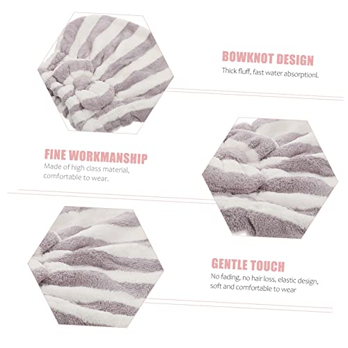 Beatifufu 1 peça Touca de Cabelo Seco Listrado Chapéu Menina Maquiagem Cabelo Bandanas Toalla De Par