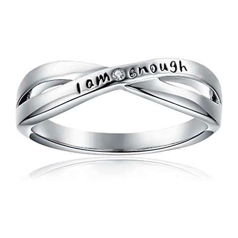 AILAAILA I Am Enough Ring Cubic Zirconia Inspirational Rings Cover