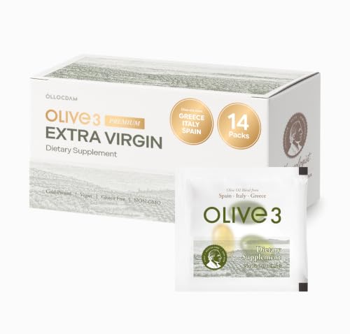 Ollocdam Olive3 Extra Virgin Olive Oil Softgel Capsules 2 526mg High Polyphenol Cold Pressed Blend of Spain Italy & Greece Antioxidant Support 14 Daily Packs
