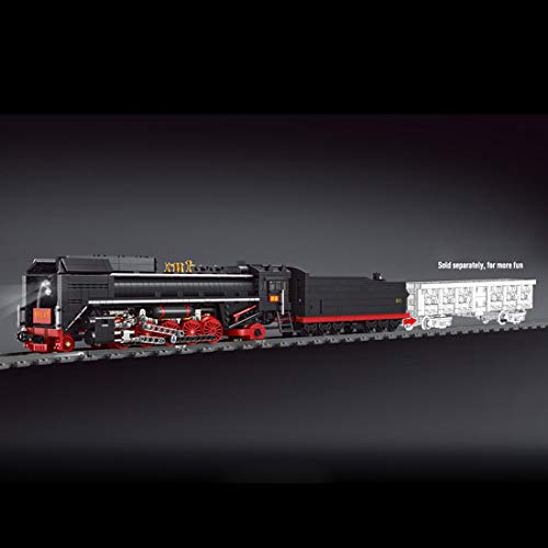 JYFLY Technik Zug Eisenbahn, Ferngesteuert Zug mit Motor & Schienen, Bausteine Zug Dampflokomotive Modellbausatz… – Bild 5
