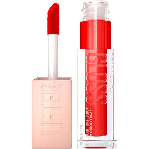 Maybelline New York Glänzender Lipgloss für voller wirkende Lippen, Feuchtigkeitsspendend, Mit Hyaluronsäure, Lifter Gloss Candy Drop, Farbe: Nr. 023 Liquorice (Rot), 1 x 5,4 ml