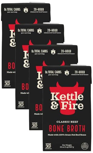 Image of Kettle & Fire KETTLE & FIRE Bone Broth,Beef,32 Oz,(Pack of 4)