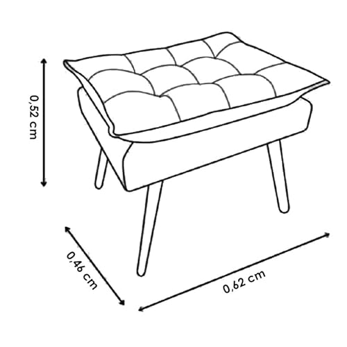 Kit 2 Puff Decorativo Opalla Retangular Bege Jylcrom
