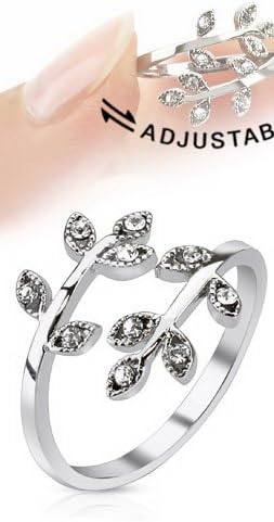 Clear Rhinestone Adjustable Branch Ring