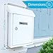 SereneLife SLMAB01 Weatherproof Wall Mount Mailbox-Outdoor Galvanized Metal Key Large Capacity, Commercial Rural Home Decorative & Office Business Parcel Box Package Drop Slot Secure Lock, White