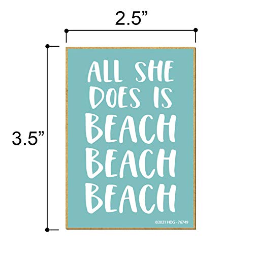Honey Dew Gifts, All She Does Is Beach Beach Beach, Fridge Magnets, Summer Refrigerator Magnets, Coastal Magnets For Fridge, Tropical Magnet For Fridge, 2.5 Inches By 3.5 Inches #TOP1