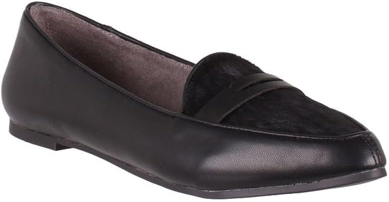 Aliva Black Leather Me Too Loafer Flats
