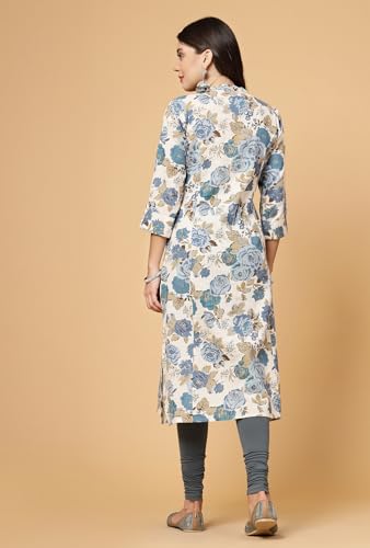 Image of Pistaa's Women's Cotton Relaxed Fit A Line Kurta