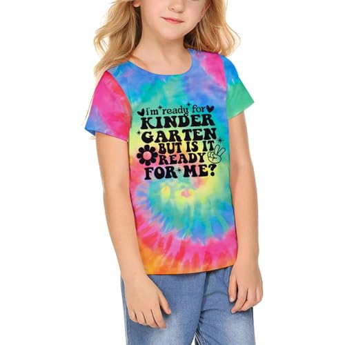 Image of First Day of Kindergarten Shirt Toddler First Day of School Tee Boy Girls I'm Ready for Kindergarten Tops