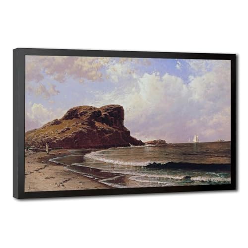 Toile Castle Rock Nahant Alfred T. Bricher pour habiller un mur vide de bureau blanc