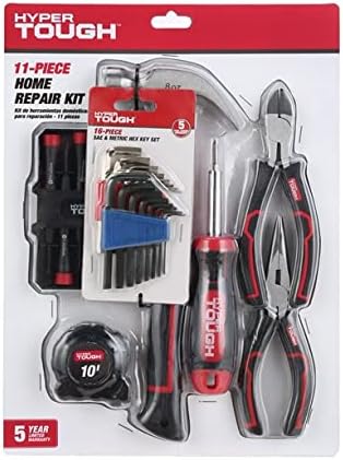 27 Pieces Home Repair Tool Kit Including Pliers, Hex Keys and More