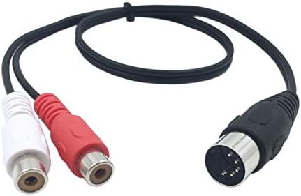 CERRXIAN LEMENG Din 5 Pin Male to 2 RCA Female Professional Grade Audio Cable for Bang & Olufsen, Naim, Quad.Stereo Systems (0.5m)