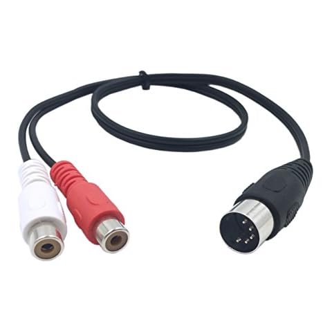 CERRXIAN LEMENG Din 5 Pin Male to 2 RCA Female Audio Cable Cover