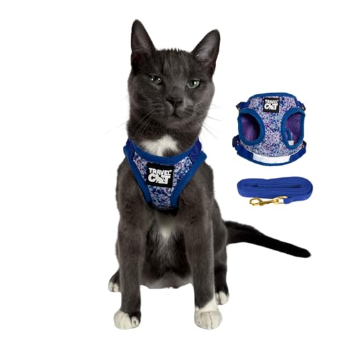 Travel Cat Harness and Leash Set - Adjustable Fit Mesh