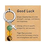 mintolex Natural Crystal Keychain Good Luck Gifts Graduation Christmas Cross Keychain for Car Bag Purse, Good Luck