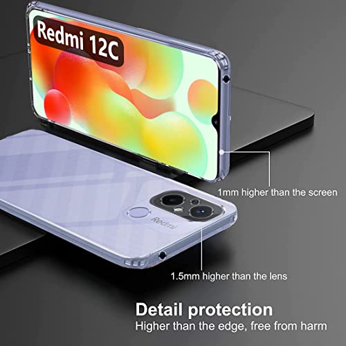 Image of Fashionury Slim Ultra Soft Transparent Back Cover for Mi Redmi 12C | Flexible Silicone | Camera Protection Back Case